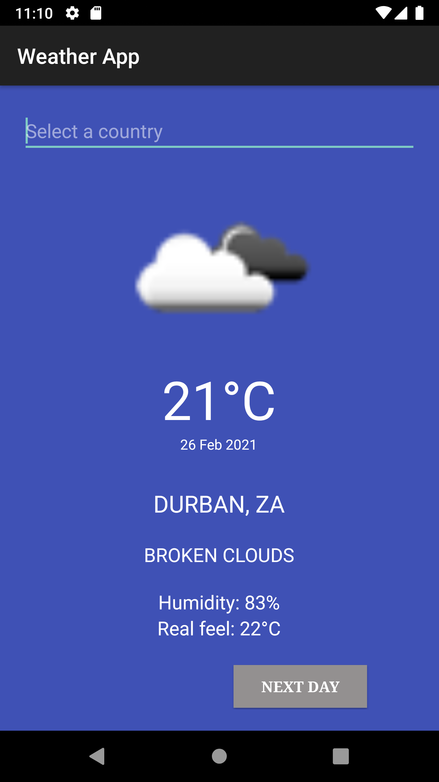 Android Development: Weather App