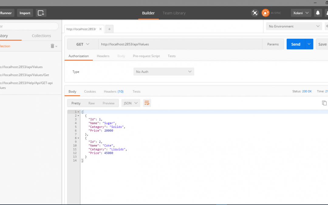 .Net API – Day 1  @ Summer School